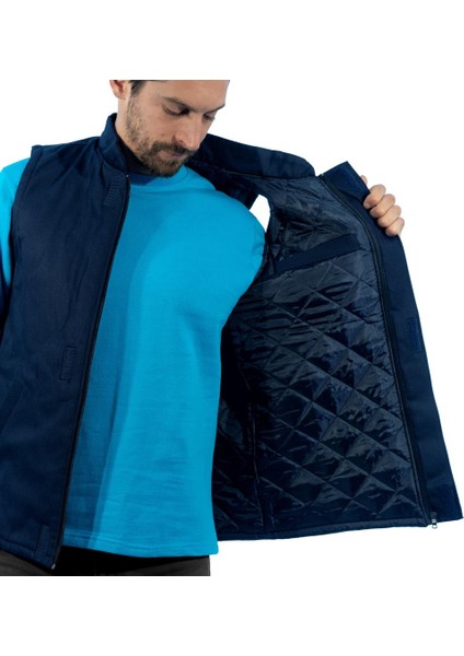 , Kapitoneli Yelek, Lacivert -118E1245- Kışlık Yelek-Vest