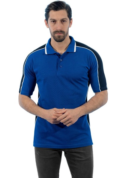, Polo Yaka Tişört, Saks-Siyah -136E2241- Tshirt, T-shirt