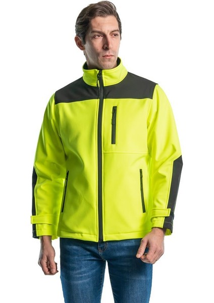 , Softshell Mont, Sarı -91E666- Su İtici