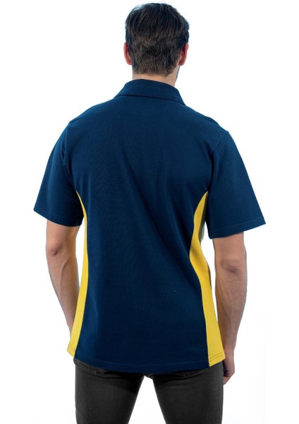 , Polo Yaka Tişört, Lacivert-Sarı -136E2769- Tshirt fiyatları