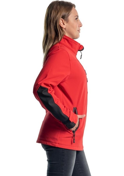 , Kadın SoftShell Mont, Kırmızı -91E2379- Su İtici fiyatları