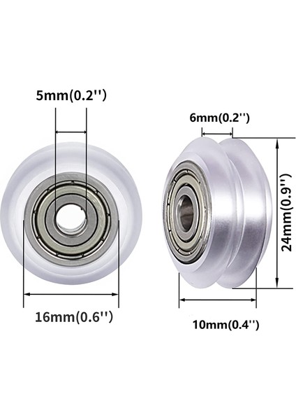 Shuai Yan 16 Adet 3D Yazıcı Pom Kasnağı Polikarbonat Tekerlek 625ZZ Creality Anycubic Anet 3D Yazıcı Için Dayanıklı V Yuvası Tekerlek(Yurt Dışından)