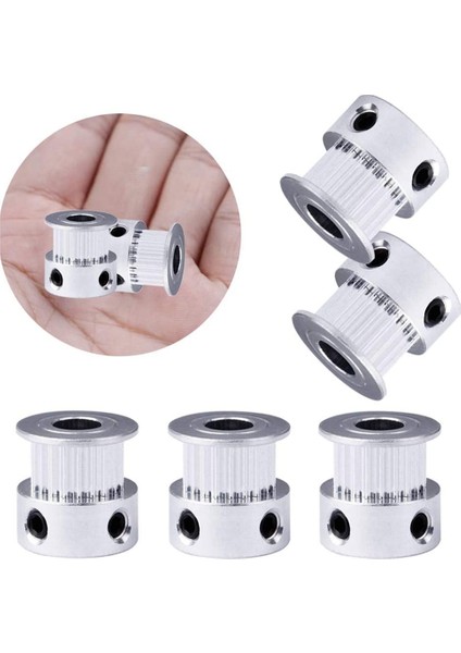 5 Adet 20 Diş 10MM Genişlik Triger Kayışı Alüminyum Alaşımlı Gt2 Kasnak CR10 Cr6 Se 3D Yazıcıya Uygun (Delik 8mm) fırsatları