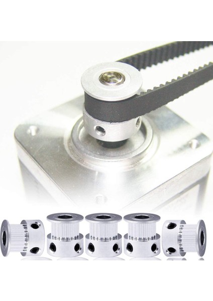 5 Adet 20 Diş 10MM Genişlik Triger Kayışı Alüminyum Alaşımlı Gt2 Kasnak CR10 Cr6 Se 3D Yazıcıya Uygun (Delik 8mm) indirimleri