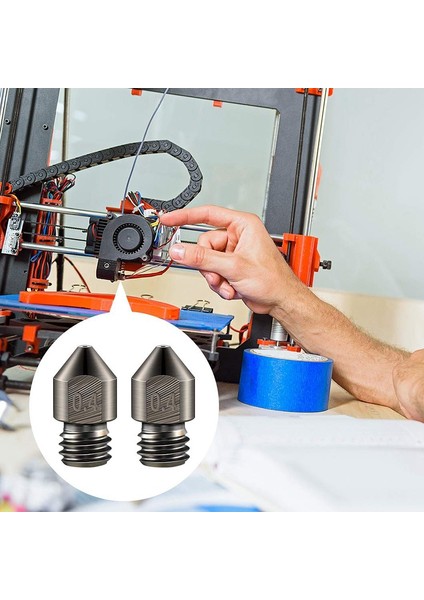 5'li Paket Sertleştirilmiş Çelik Alet Yüksek Sıcaklık Sivri Aşınmaya Dayanıklı Mk8 Nozullar 0,4 Mm/1,75 mm 3D Yazıcı Uyumlu