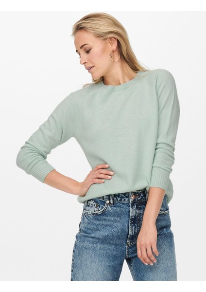 Kadın Kazak Solid Colored Knitted Pullover 15170427