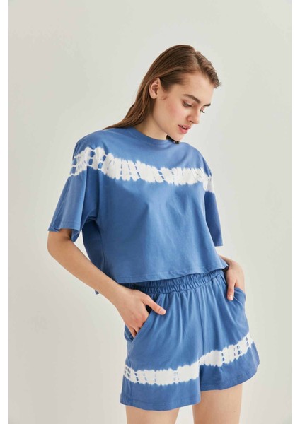 Batik Boyama Crop T-Shirt