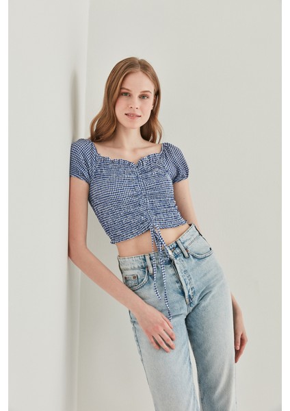 Pötikare Önden Büzmeli Mini Bluz