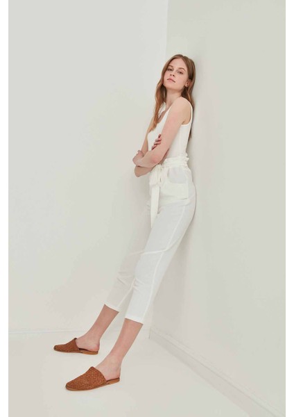 Yüksek Bel Kuşak Kemerli Havuç Pantolon