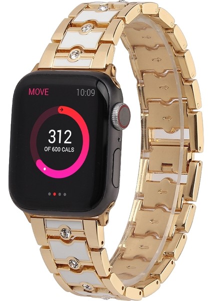 Puluz Apple Watch Uyumlu 7 45Mm / 6&Se&5&4 44Mm / 3&2&1 42Mm Için Kayış Altın + Beyaz modelleri