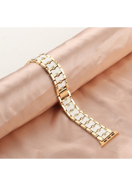 Puluz Apple Watch Uyumlu 7 45Mm / 6&Se&5&4 44Mm / 3&2&1 42Mm Için Kayış Altın + Beyaz indirimleri