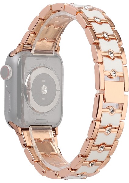 Puluz Apple Watch Uyumlu 7 45Mm / 6&Se&5&4 44Mm / 3&2&1 42Mm Için Kayış Gül Altın + Beyaz