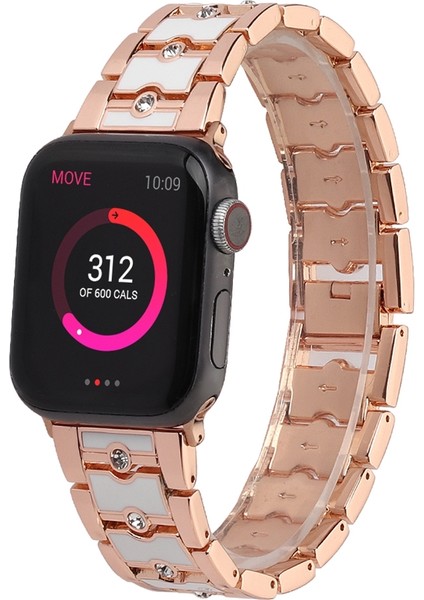 Puluz Apple Watch Uyumlu 7 45Mm / 6&Se&5&4 44Mm / 3&2&1 42Mm Için Kayış Gül Altın + Beyaz modelleri