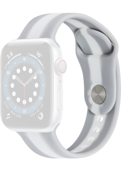 Puluz Apple Watch Uyumlu Series 7 Için Silikon Kayış 45Mm / 6 & Se & 5 & 4 44Mm / 3 & 2 & 1 42Mm Açık Gri