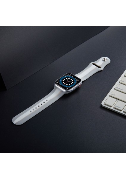 Puluz Apple Watch Uyumlu Series 7 Için Silikon Kayış 45Mm / 6 & Se & 5 & 4 44Mm / 3 & 2 & 1 42Mm Açık Gri fırsatları