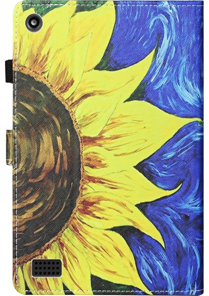 Puluz Enkay Kindle Fire Hd7 2015/2017/2019 Deri Kılıf - Ayçiçeği (Yurt Dışından)