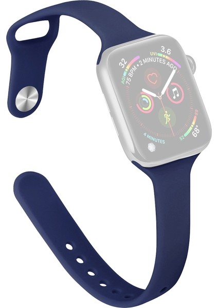 Puluz Apple Watch Uyumlu 7 Için Silikon Kayış 45Mm / 6&Se&5&4 44Mm / 3&2&1 42Mm Gece Mavisi