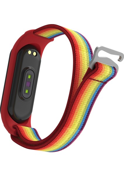 Puluz Xiaomi Mi Band Için 6/5/4/3 Dimi Kordonlu Saat Gökkuşağı