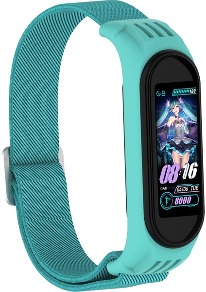 Puluz Xiaomi Mi Band Için 3/4/5 Dimi 8-Şekilli Toka Kordonlu Saat Deniz Yeşili modelleri