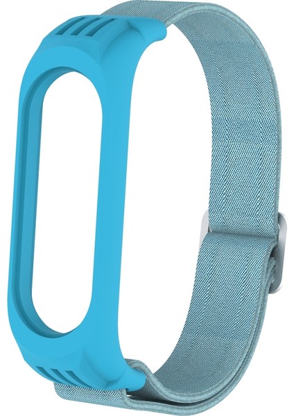 Puluz Xiaomi Mi Band Için 3/4/5 Dimi 8-Şekilli Toka Kordonlu Saat Açık Mavi