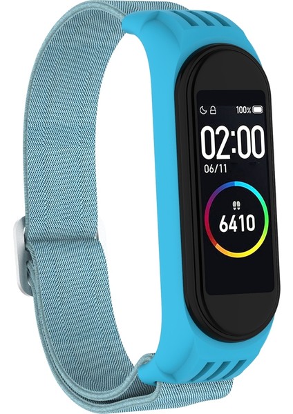 Puluz Xiaomi Mi Band Için 3/4/5 Dimi 8-Şekilli Toka Kordonlu Saat Açık Mavi fiyatları
