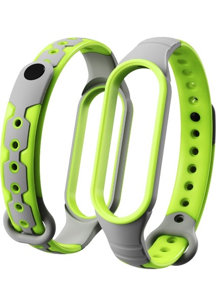 Puluz Xiaomi Mi Band 6 / Band 5 Yedek Saat Kordonu Için Gri Yeşil