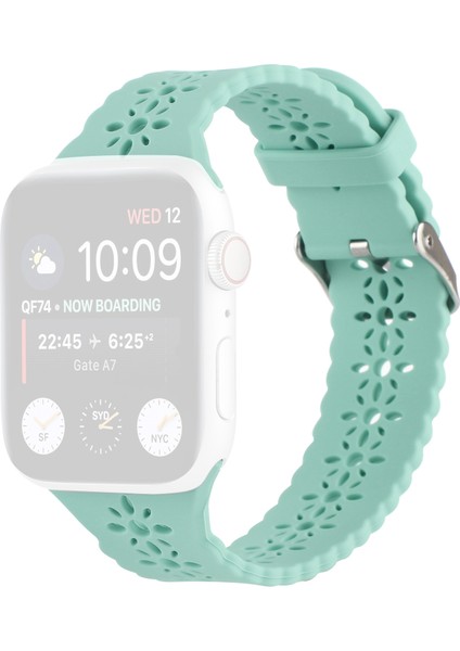 Puluz Apple Watch Uyumlu 7 Için Silikon Kayış Oymak 45Mm / 6&Se&5&4 44Mm / 3&2&1 42Mm Zümrüt