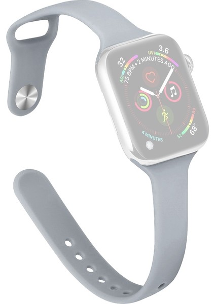 Puluz Apple Watch Uyumlu 7 Için Silikon Kayış 45Mm / 6&Se&5&4 44Mm / 3&2&1 42Mm Bulutlu Gri