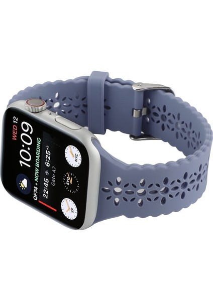 Puluz Apple Watch Uyumlu 7 Için Silikon Kayış Oymak 45Mm / 6&Se&5&4 44Mm / 3&2&1 42Mm Gri Mavi modelleri