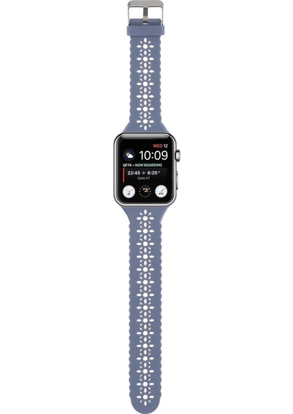 Puluz Apple Watch Uyumlu 7 Için Silikon Kayış Oymak 45Mm / 6&Se&5&4 44Mm / 3&2&1 42Mm Gri Mavi fırsatları