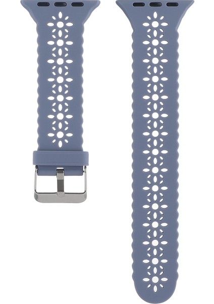 Puluz Apple Watch Uyumlu 7 Için Silikon Kayış Oymak 45Mm / 6&Se&5&4 44Mm / 3&2&1 42Mm Gri Mavi indirimleri