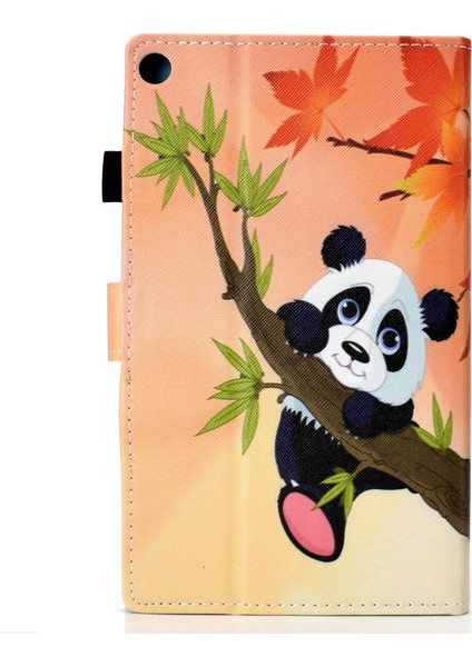 Puluz Amazon Kindle Fire Hd 8 Renkli Çizim Dikiş Pu Kılıf - Panda (Yurt Dışından)