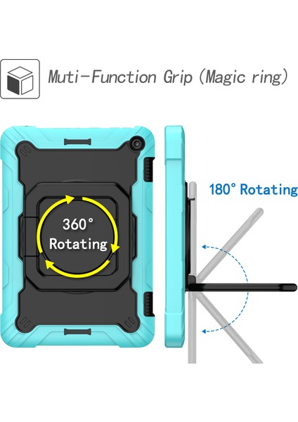 Puluz Amazon Kindle Fire Hd 8 (2020) Pc Kasası Için Açık Yeşil + Siyah (Yurt Dışından) modelleri