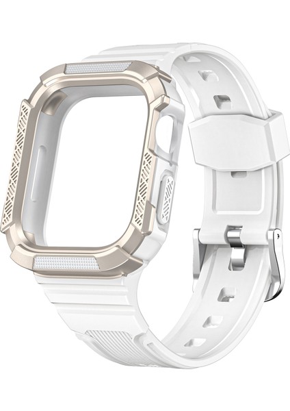 Puluz Apple Watch Uyumlu Series 7 45Mm / 6&Se&5&4 44Mm Için Kordonlu Saat Beyaz + Yıldız Çerçeve(Yurt Dışından)