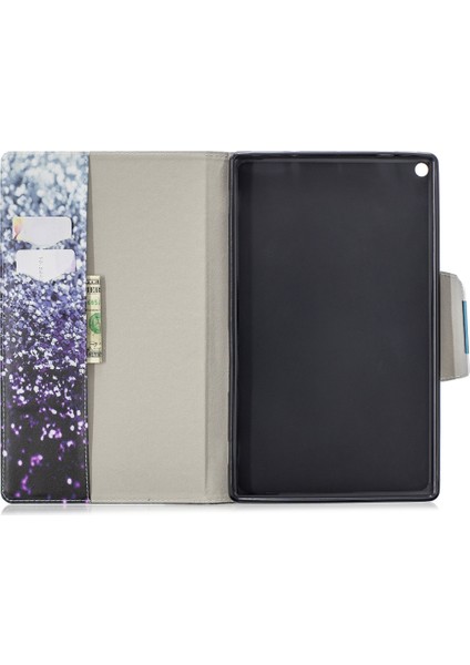 Puluz Amazon Kindle Fire Hd10 Deri Kılıf - Gradyan Siyah Kum (Yurt Dışından)