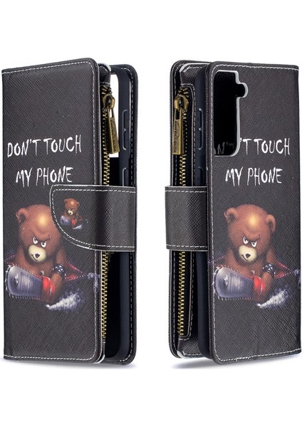 BF03 Samsung Galaxy S21 Plus Için Desen Baskı Deri Telefon Kılıfı (Yurt Dışından)