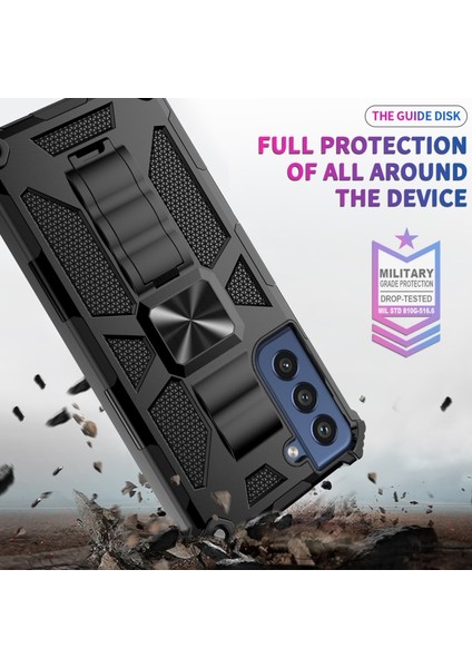 Samsung Galaxy S21 Fe Darbeye Dayanıklı Manyetik Pc + Tpu Telefon Kılıfı (Yurt Dışından)