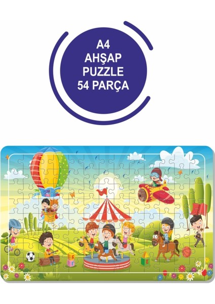 Oyun ve Eğlence Zamanı A4 54 Parça Puzzle, Oyuncak, Yapboz A4PUZZ1168