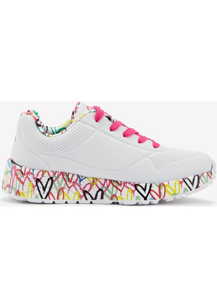 SKECHERS X JGOLDCROWN : UNO LİTE - LOVEY LUV Büyük Kız Çocuk Beyaz Spor Ayakkabı - 314976L WMLT