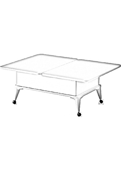 1299 Tekerlekli Çift Çekmeceli Akıllı Sehpa, Sihirli Sehpa, Orta Sehpa, Laptop Masası fırsatları