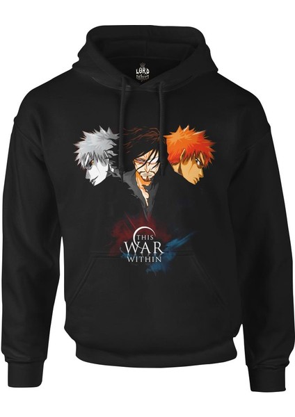 Bleach - This War Within Siyah Erkek Fermuarsız Kapşonlu