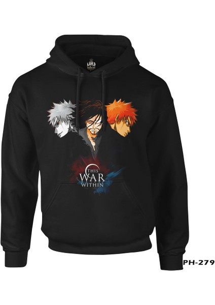 Bleach - This War Within Siyah Erkek Fermuarsız Kapşonlu