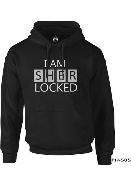 Sherlock - I Am Sherlocked Siyah Erkek Fermuarsız Kapşonlu