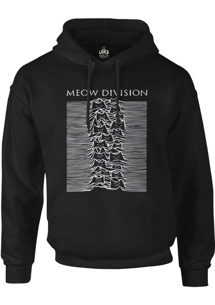 Meow Division Siyah Erkek Fermuarsız Kapşonlu