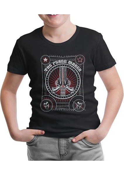 Peace And War Siyah Çocuk Tshirt
