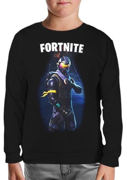 Fortnite - Data Siyah Çocuk Sweatshirt
