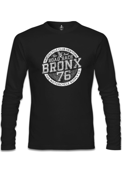 Motosiklet - Yarış 76 Siyah Erkek Sweatshirt