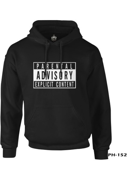 Parental Advisory Explicit Content Siyah Erkek Fermuarsız Kapşonlu fiyatları