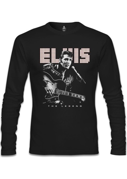 Elvis Presley - The Legend Siyah Erkek Sweatshirt