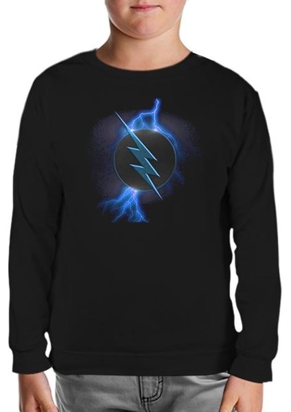 Flash Vs Zoom Siyah Çocuk Sweatshirt
